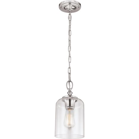 Elstead Hounslow - Mini sospensione a soffitto a 1 luce nichel lucido, E27 (1/5)