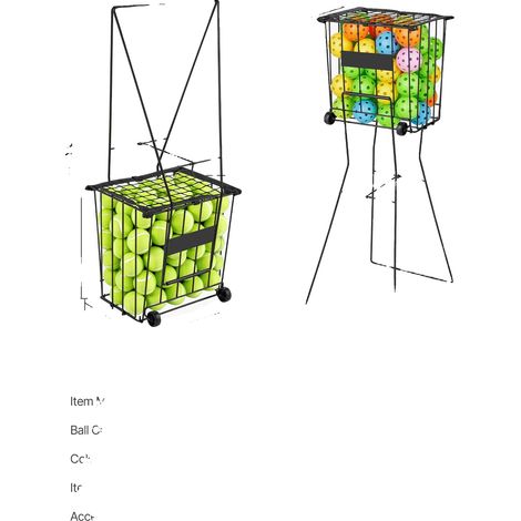 Recolector de pelotas de tenis, diseño ergonómico, construcción duradera, capacidad para 75 pelotas. (1/2)