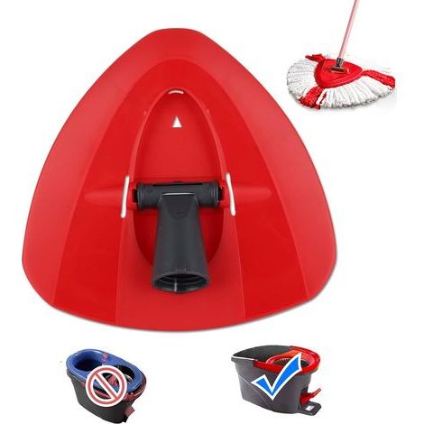 Red replacement broom head, compatible with VI-Leda broom accessories, triangular swivel broom disc, 1 piece. (1/5)