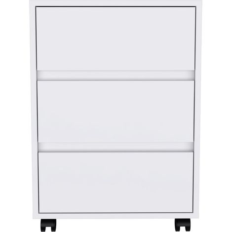 Archivador Artemisa en Melamina, con cajones de riel metálico , 65.98 cm  X 46.38 cm  X 45.28 cm  , Blanco