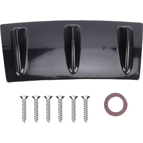 Lèvre becquet 3 ailerons, noire brillante, diffuseur pare-chocs inférieur arrière universel élégant pour voitures (1/5)
