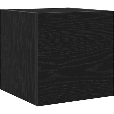 Meuble TV moderne avec rangement stylé 30,5 x 30 x 30 cm en bois d'ingénierie noir (1/5)