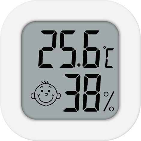 Mini Thermomètre Hygromètre Intérieur, Digital Thermo HygromèTre Indicateur Précision D'ambiance Moniteur de Température et Humidimètre (blanc) (1/5)