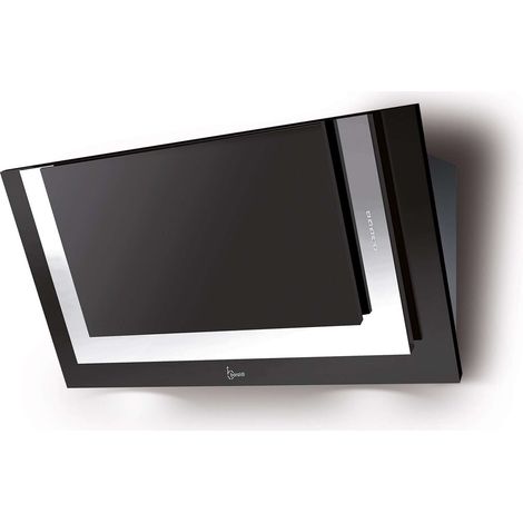 CAMPANA DIVINA cm. 90 - Acero inoxidable, Negro - 800 m3/h