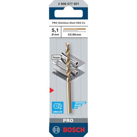 Bosch PRO Stainless Steel HSS-Co Spiralbohrer 5,1 x 52 x 86 mm - 2608577601 (1/5)