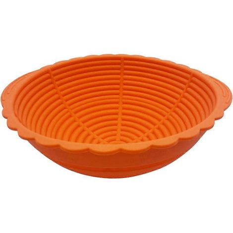 Panier de fermentation pour pain, panier de fermentation rond pliable en silicone pour pain au levain, bol de fermentation étanche, orange (1/5)