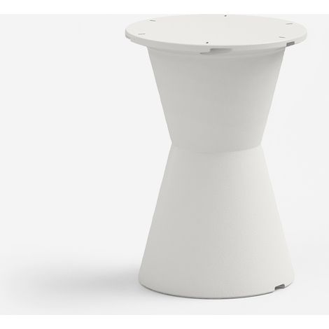 Tavolo rotondo da giardino in polietilene design minimale Dot - Bianco