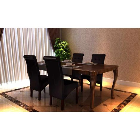 Maison Exclusive - Chaises à manger lot de 4 marron similicuir (1/5)
