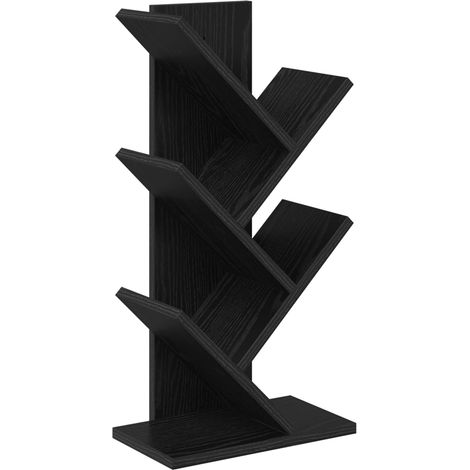 Estantería de Árbol 4 Niveles 30 x 18 x 60 cm Roble Negro vidaXL (1/5)