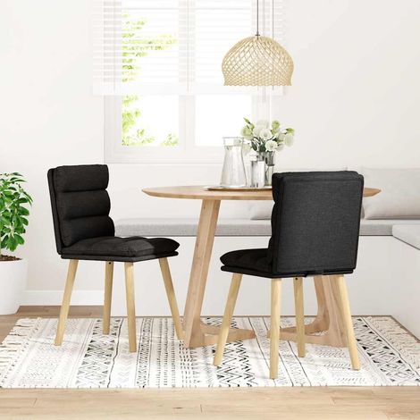 Lot de 2 Chaises à manger,Chaise de cuisine noir tissu CFW63316 (1/5)