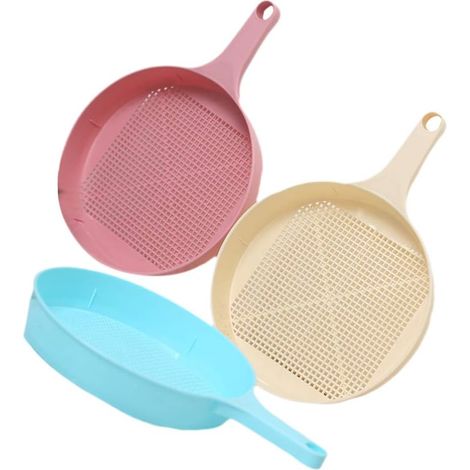 Tamis de Jardin en Plastique 3 Pièces, Tamis à Sol Léger Filtration des Cailloux Sable, Usage Facile, pour Mini Jardin et Balcon (1/5)