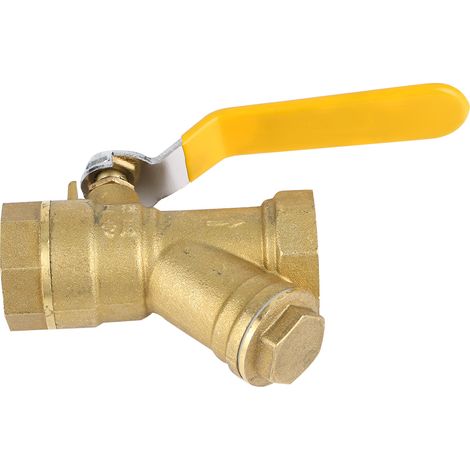 Y-förmiges Messing-Filterkugelventil mit 3/4"-BSPP-Innengewinde für Wasser und Erdgas (1/5)