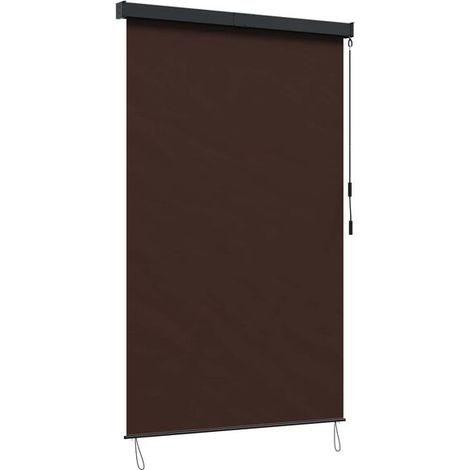 Store enrouleur marron, 80 x 250 cm, tissu et aluminium. (1/5)
