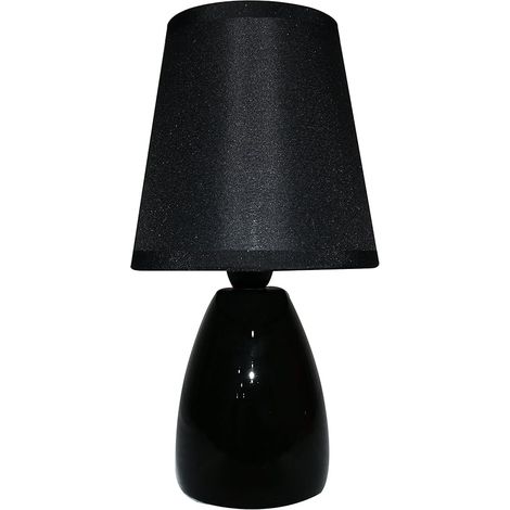 King Home SCHWARZE TISCHLAMPE Keramik runder Sockel 10x25h cm (1/4)