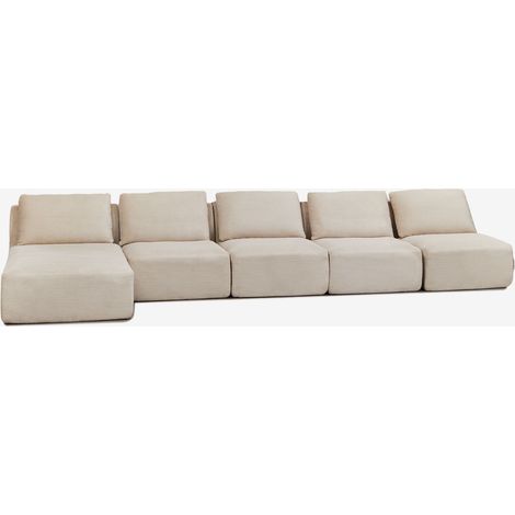SKLUM 5-teiliges modulares Sofa mit Chaiselongue links aus vakuumverpacktem Cord                                   