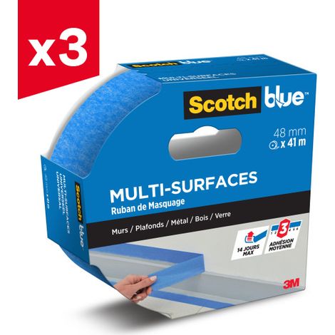Lot de 3 rubans de masquage Multi-Surfaces ScotchBlue™, 48 mm x 41 m, 1 Rouleau/Emballage, 100% PEFC, SGSCH-PEFC-COC-110078 (1/5)