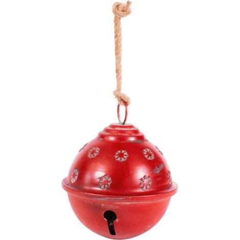Boule en métal rouge, diam. 18 cm (lot de 3)