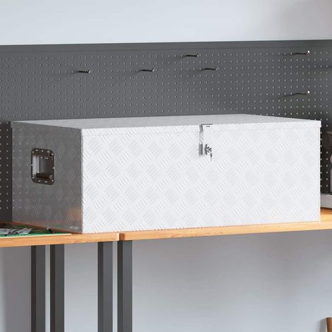 vidaXL Boîte de rangement Argenté 100x55x37 cm Aluminium (1/5)
