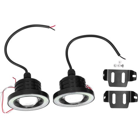 2 Stück 30W IP65 LED-Nebelscheinwerferlampen für Autos, blaues Kreislicht, Angel-Eye-Design, hohe Helligkeit, 12V, universell (1/5)