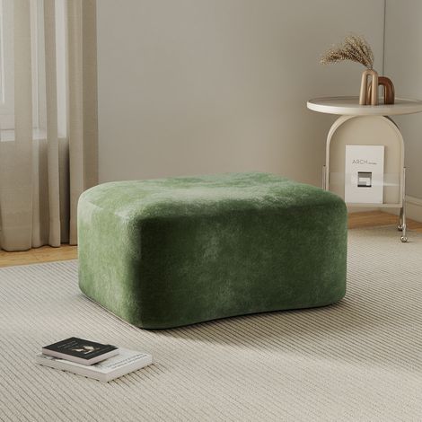 Pouf Ottoman Modulaire en Velours Vert pour Salon Repose-Pieds Confortable 96 x 69 x 45 cm -PANGIVO (1/5)