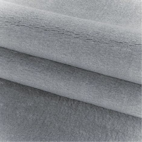 Tapis en microfibre doux uni antidérapant rond Dave Argenté Ø 160 (1/5)