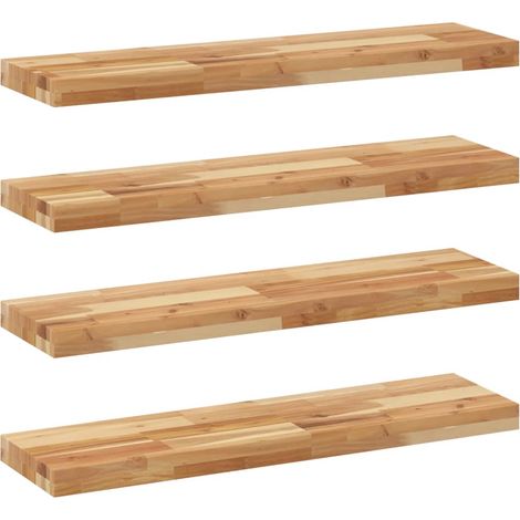 Maison Exclusive - Schweberegale 4 Stk. 80x20x4 cm Massivholz Aka