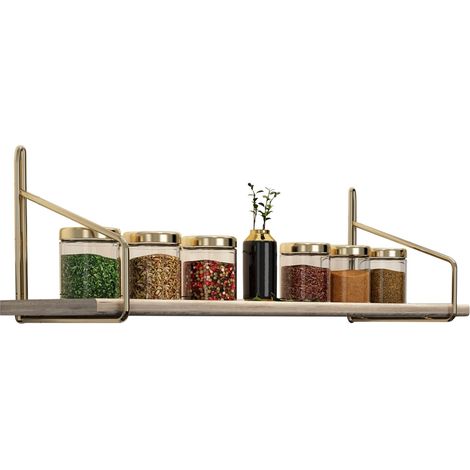 Mensola da parete, mensola portaoggetti Shelf Gold Marrone (1/5)