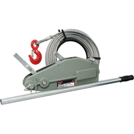 Mw Tools – Palan câble en acier 20 m – Charge maximale 1600 kg – Crochet et clapet de sécurité – KT1600 (1/5)