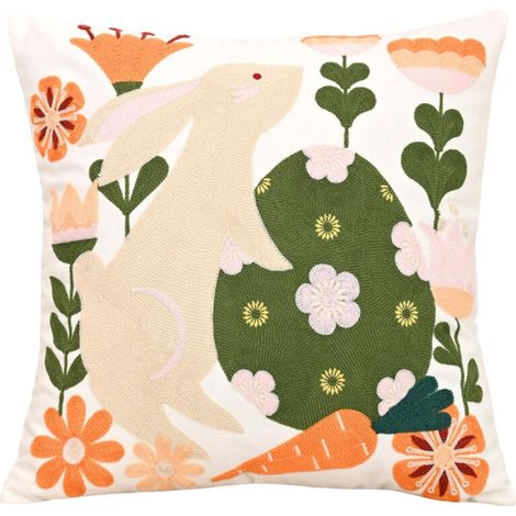 Funda de almohada bordada con flores, para decoración floral.