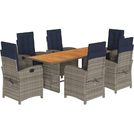 Maison Exclusive - Set da Pranzo da Giardino 7 pz con Cuscini Beige in Polyrattan (1/5)