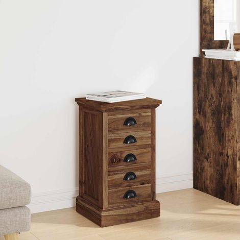 Kommode mit Schubladen Natur 35 x 30 x 60 cm Massivholz Teak (1/5)