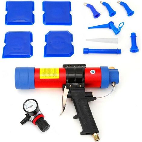 YMYNY Cartouche d'air chaud comprimé 310 ml, distributeur pneumatique, pistolet à silicone, pistolet à calfeutrer, ensemble de pistolets à calfeutrer pour cadres en verre (1/5)