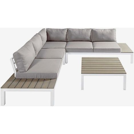Orion91official ® – white garden corner sofa with cushions and table Nara garden house modular set for terrace and exterior - spazioluzio (1/5)