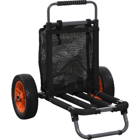 Carrello da Spiaggia Pieghevole 82x67x81 cm in Alluminio Nero (1/5)