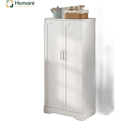 Sideboard aus MDF mit höhenverstellbaren Regalböden USB weiß 60 x 35 x 128 cm HOMAIRE (1/5)