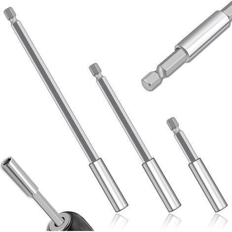 Extension magnétique de Frais, Ensemble de 3 Porte-mèches en Acier résistant, hexagone de 1/4 de Pouce pour Tournevis sans Fil et perceuse, Flexible avec Aimant (1/5)