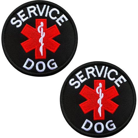 Lot de 2 écussons brodés EMT Cross Service Dog - Gilet de service pour chiens de taille moyenne et grande - Emblème brodé - Badge médical Service chien pour gilet harnais vêtements (1/5)