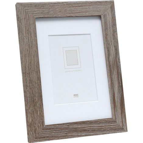 Deknudt Cadres Cadre photo de avec passe-partout, couleur bois gris, S66KH3 P1, 20 x 20 cm, pour photo de 13 x 13 cm, cadre de bois MDF, à suspendre ou à exposer.