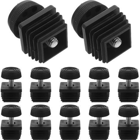 12 pièces Bouchons Carrés Réglables pour Meubles Antidérapants pour Bureaux Chaises et Tabourets Protection Sol et Support Stable (1/5)