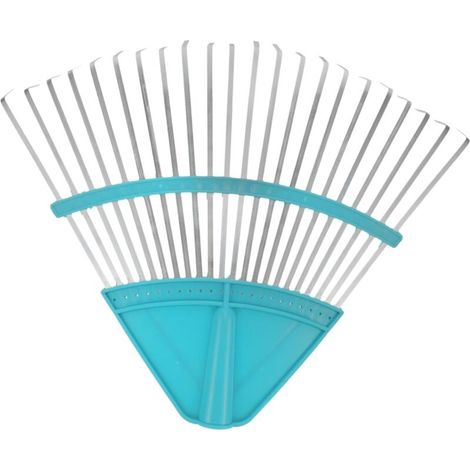 Metal garden rake with fine teeth for lawn cleaning and maintenance, professional gardening tool (1/5)
