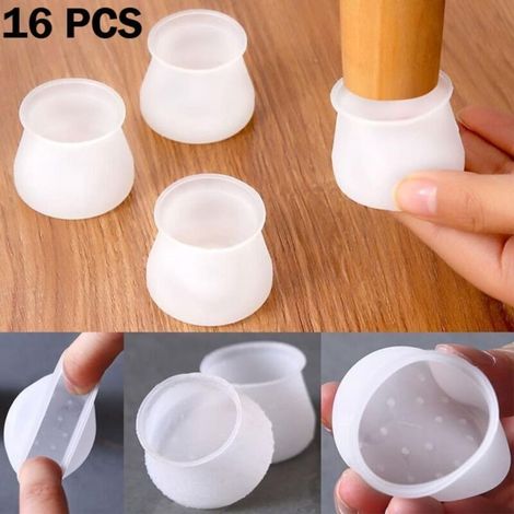 Embouts de protection en silicone pour pieds de meubles – Lot de 16 pièces, antidérapants et silencieux, compatibles avec tubes jusqu’à 35 mm