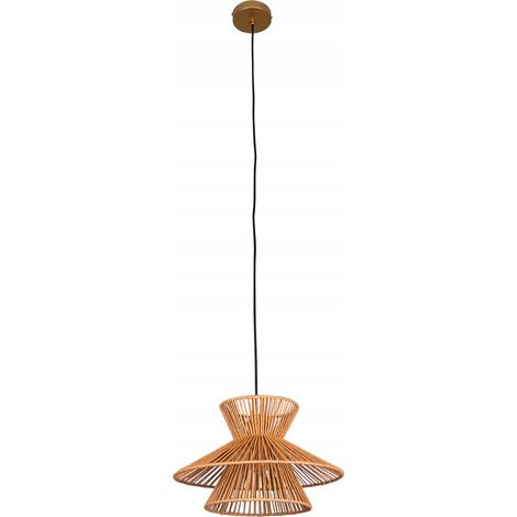 Suspension en bambou style bohème rotin, style loft (1/3)