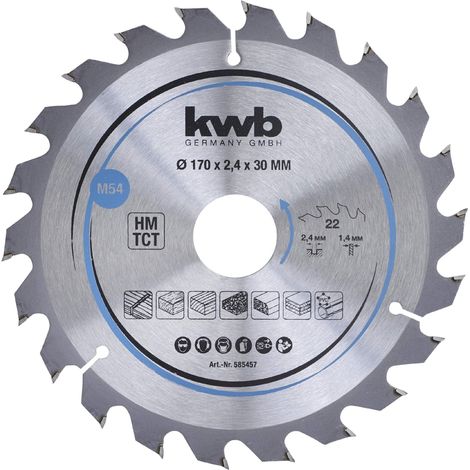 Kwb Lama Per Sega Circolare Truciolare In Legno E Legno Duro 170X30Mm 22 Denti (1/5)