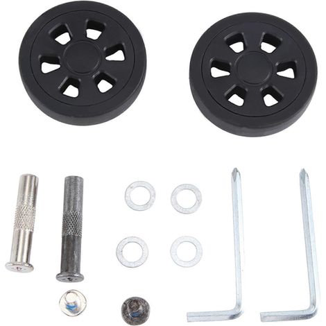 Roues de valise de rechange, 55 x 13 mm, lot de 2, kit de réparation de roulements pivotants en PU pour valises - JBMEDIA (1/4)
