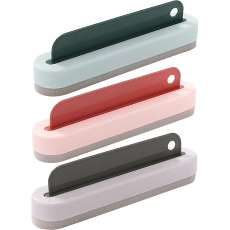 Kit de 3 outils de nettoyage pour vitres avec raclette de fenêtre et brosse pour pare brise vitres et miroirs (1/5)