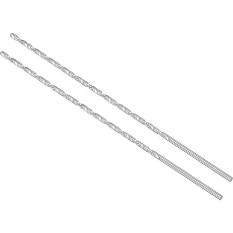 Forets Hélicoïdaux Extra Longs en Acier Rapide, 4mm Diamètre 250mm Longueur, Foret Hélicoïdal Droit – Applications : pour Métal, Bois, Plastique, Aluminium, 2 Pièces (1/5)