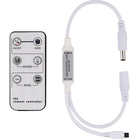 Contrôleur de variateur LED à 6 touches, radiofréquence, monochrome, 12 V  24 V, pour une seule couleur