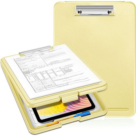 Porte-documents A4 avec étagère, porte-documents léger et portable avec compartiment de rangement, idéal pour les infirmières, les médecins, les enseignants, les étudiants, les formateurs commerciaux (1/5)
