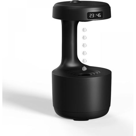 (Black) 800ml Top Filling Humidifier, Cool and Warm Mist Function, Timer, Anti-Gravity Water Droplet Return, Suitable for Bedrooms and Living Rooms (1/5)