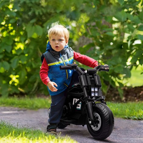 Moto Électrique pour Enfants 3-5 Ans en PP et Métal avec Roues, Klaxon et Musique, 86x44x58 cm, Noire (1/5)
